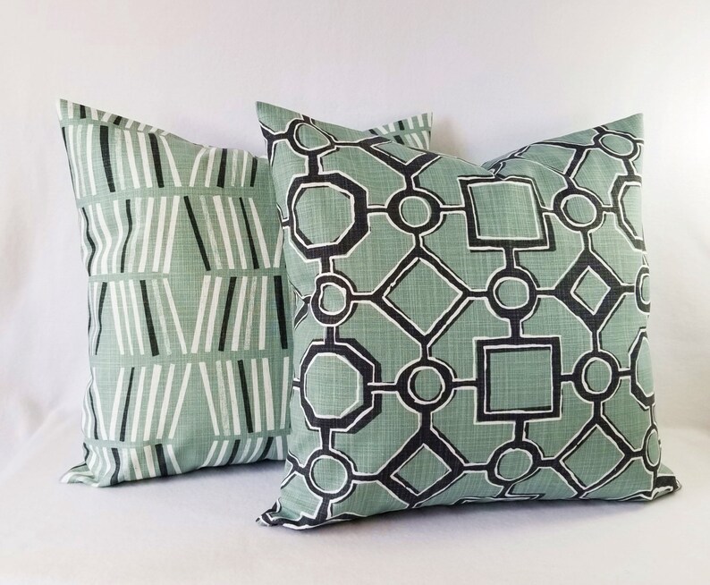 Soft Green Pillow Covers Succulent Green and White Throw Etsy