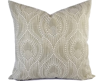 Two Taupe Pillow Covers - Geometric Pillow Sham - Tan Throw Pillow - Taupe Decorative Pillow - Grey Pillowcase - Pillow Sham - Custom Pillow