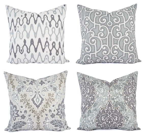 Items similar to One Purple and Grey Pillow Cover - Decorative Throw ...