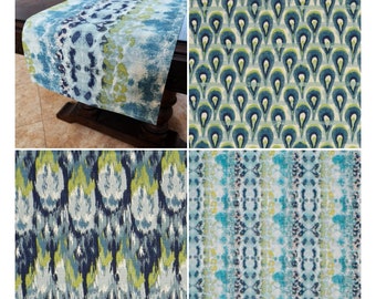 Blue Table Runner, Custom Size Table Centerpiece, Tablecloth, Green Table Runner, Dining Room Decor, Custom Decor, Choose Your Size