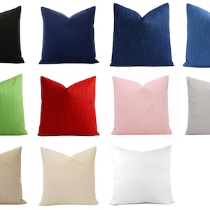One Solid Pillow Cover, Blue Pillow Cover, Black Pillow Cover, Red Pillow Cover, Cream Pillow Cover, White Pillow Sham, Pink Throw Pillow