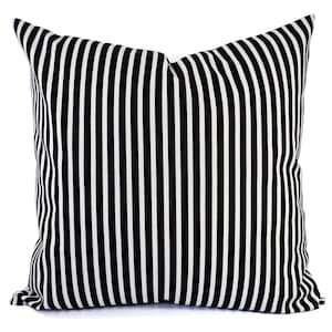 Two Black Striped Throw Pillow Covers, Two Black White Lumbar Pillows, Euro Sham, 18 x 18 Pillow, 20 x 20 Pillow, 24 x24 Pillow Cover