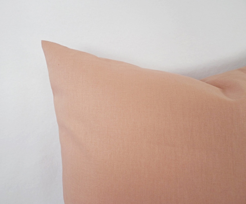 Solid Pink Pillow Cover Rose Pink Pillow Cover Linen Etsy