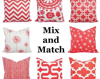 Coral Throw Pillow - Coral Pillow - Decorative  Pillow Covers - Coral Cushion Cover - Coral Accent Pillow - 12x16 12x18 14x14 16x16 18x18