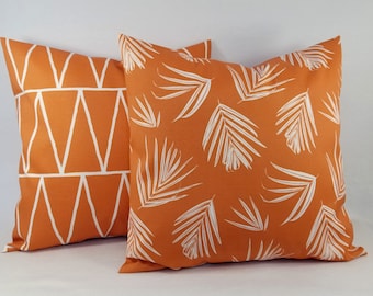 OUTDOOR Pillow Cover, Orange Clay Pillow, Dark Terracotta Pillow Cover,  Patio Pillow, Red Orange Outdoor Pillow, Geometric Pillow Sham