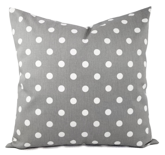 Two Decorative Throw Pillow Covers Grey and White Polka Dot Print Grey Polka Dot Pillows Grey Accent Pillow Grey Pillow Covers Etsy UK