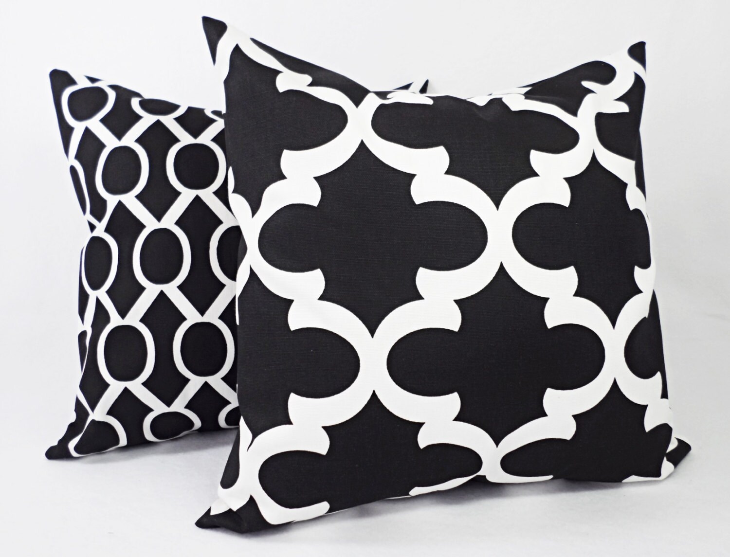 Black Pillow Covers Black and White Pillows Black Accent Etsy