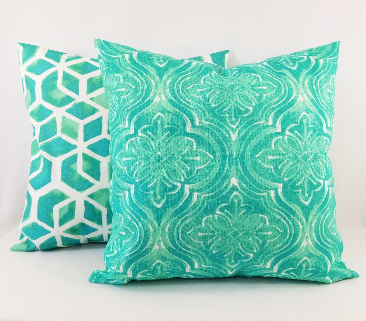 OUTDOOR Pillow Covers Aqua Pillow Turquoise Pillow Cover Etsy