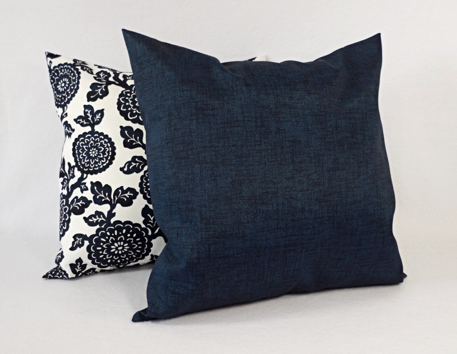 Two OUTDOOR Pillows Navy Pillowcase Navy Pillow Cover Etsy