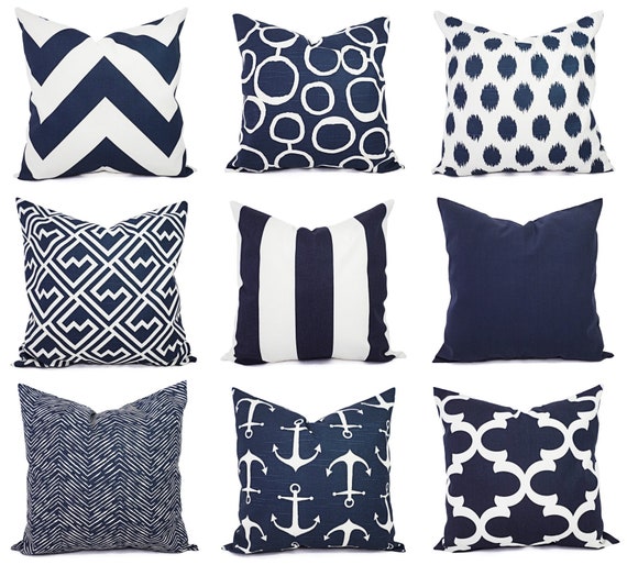 navy blue toss pillows