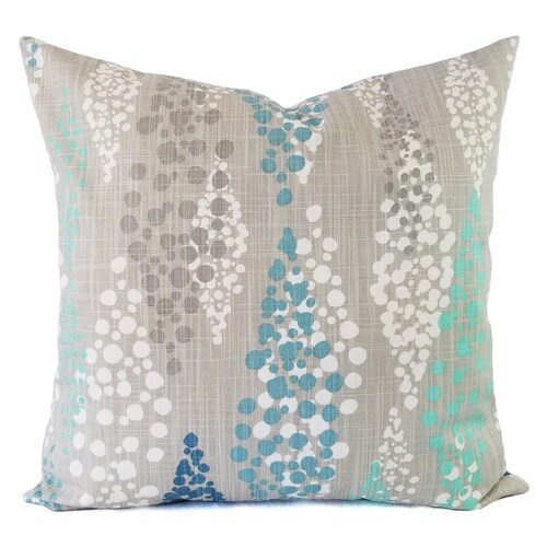 Blue and Grey Pillow Cover Blue Decorative Pillow Cover Etsy