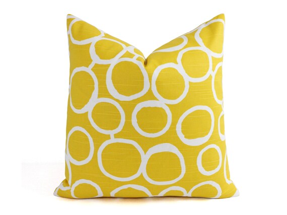 Yellow Throw Pillow Covers, Two Yellow Decorative Pillow Covers, Yellow Couch Pillows Cushion Cover, Yellow Freehand