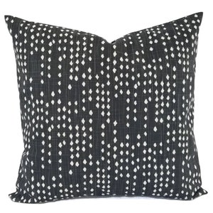 Two Soft Black Decorative Pillow Covers, Two Black and White Throw Pillow Covers, Geometric Pillow, Black Pillow Covers Pillow Sham