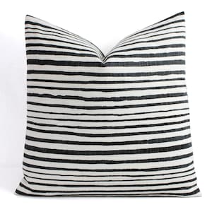 Two Soft Black Pillow Covers, Two Black and White Striped Throw Pillow Covers, Stripe Pillow, Black Decorative Pillow Covers Pillow Sham