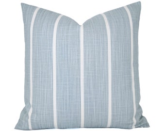 One Decorative Pillow, Soft Blue Pillow Cover, Striped Pillow Covers for 20 x 20 Pillow, 18 x 18 Pillow 16 x 16 Pillow 14 x 14 Pillow Sham