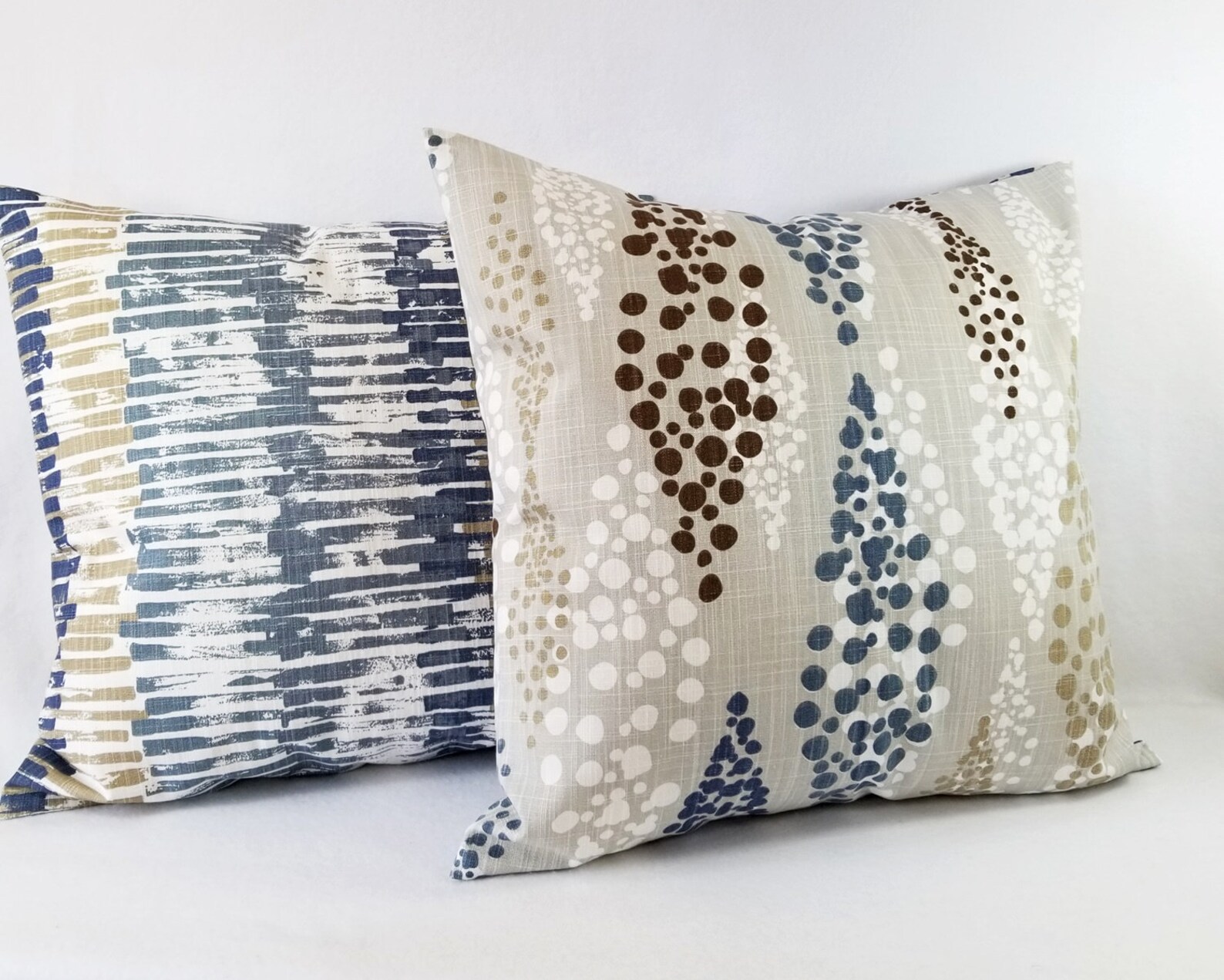 Blue and Grey Pillow Cover Blue Decorative Pillow Cover Etsy