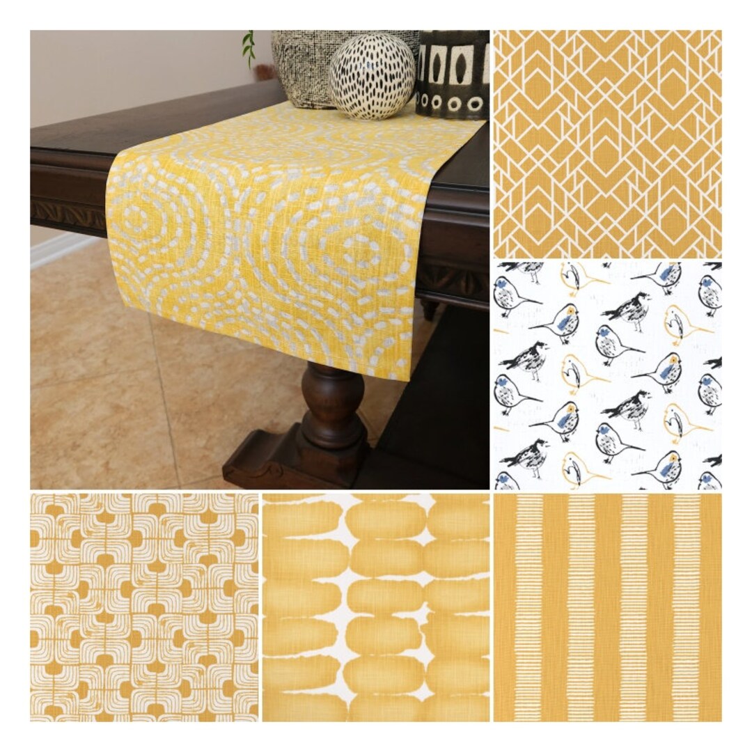 Deep Yellow Table Runner, Custom Size Table Centerpiece, Fabric Table