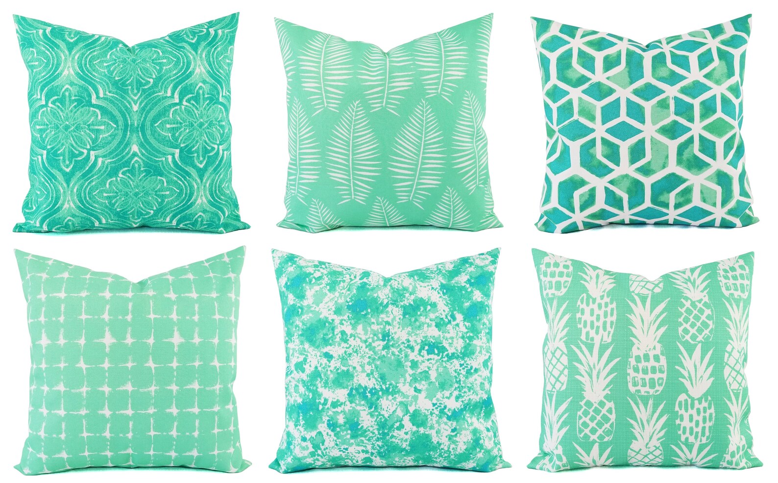 Two Indoor OUTDOOR Pillow Covers Green Pillow Cover Etsy