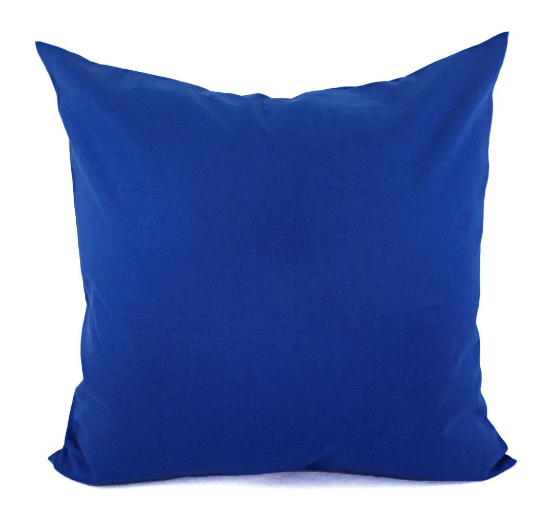 Solid Royal Blue Decorative Pillow Cover, Blue Pillow Cover, Linen