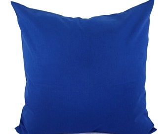 Solid Royal Blue Decorative Pillow Cover - Blue Pillow Cover - Linen Pillow Cover - Solid Cobalt Pillow - Custom Pillows - 20 x 20 Pillow