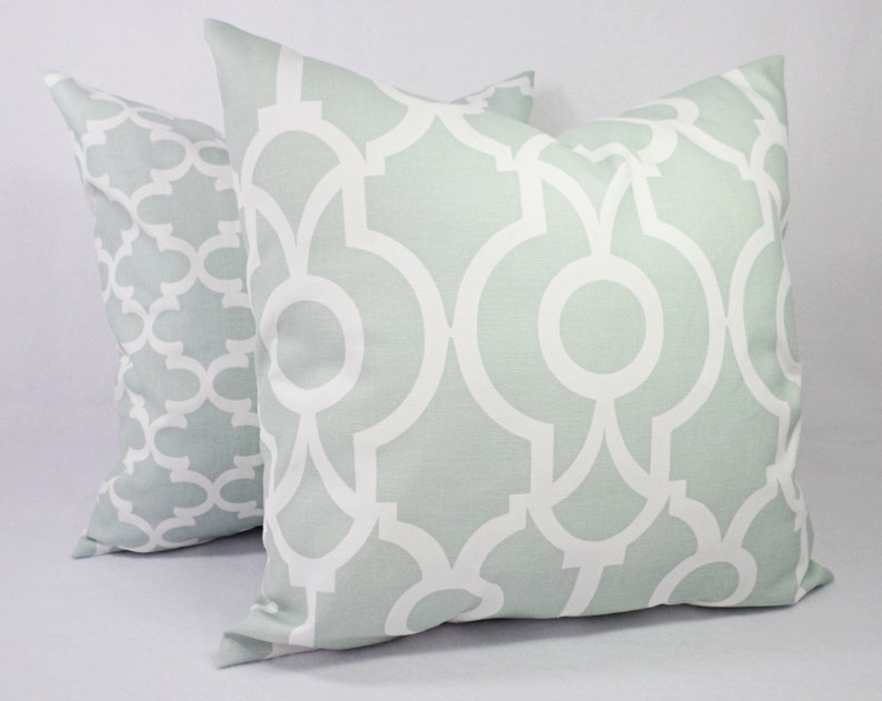 Soft Green Pillow Covers Artichoke Green and White Throw Etsy