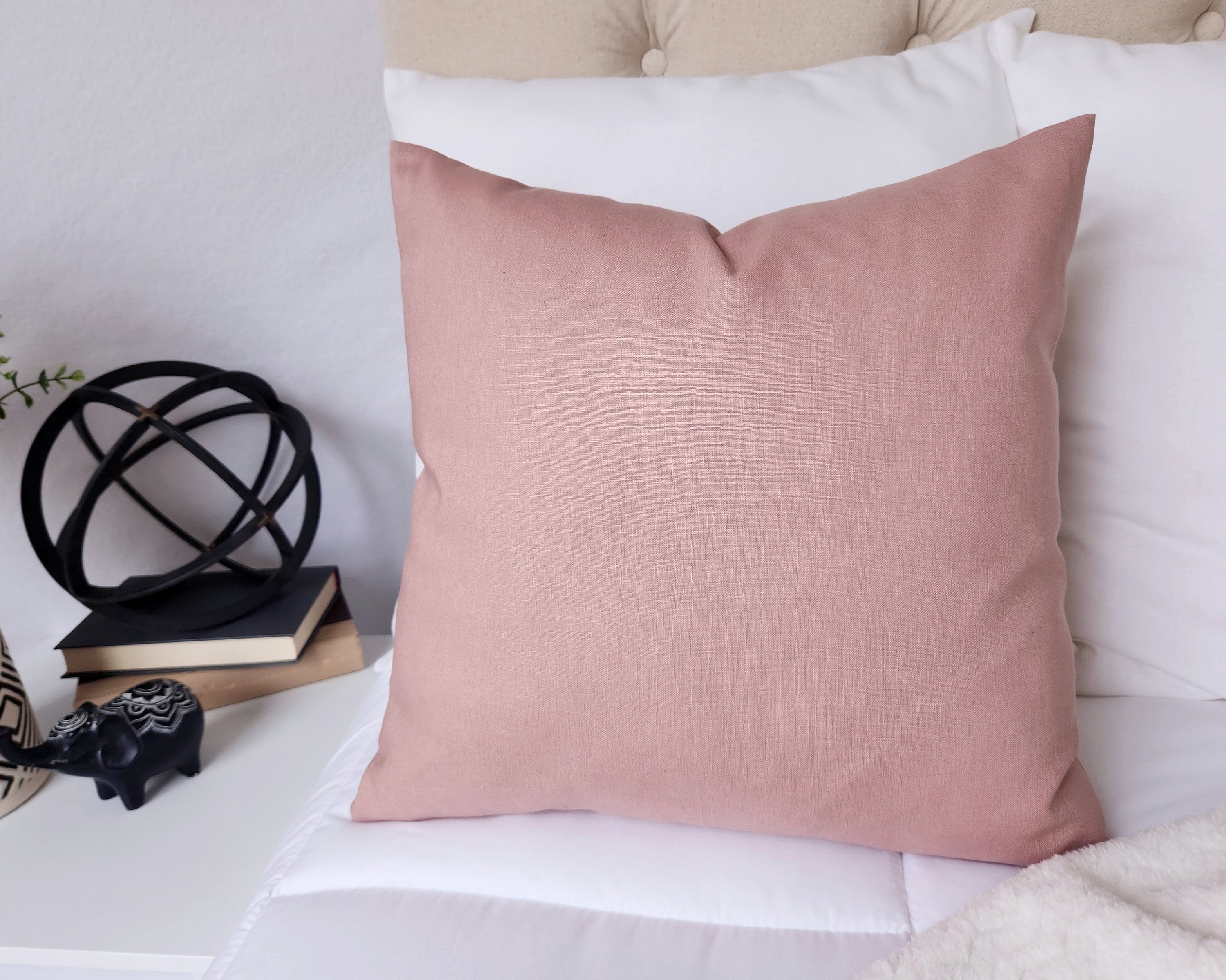 Solid Pink Pillow Cover Rose Pink Pillow Cover Linen Pillow Cover Solid Pink Throw Pillow Custom Pillow 16 X 16 Pillow 18 X 18 Cover Etsy Canada