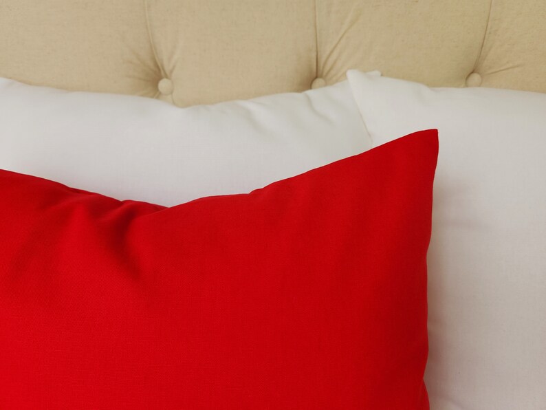 Solid Red Pillow Cover Dark Red Pillow Cover Linen Pillow Etsy