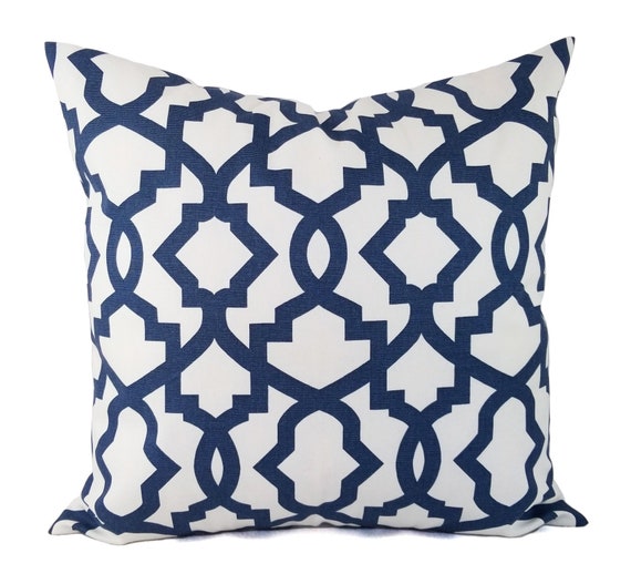 Two Blue Decorative Pillows Two Navy Trellis Pillow Covers Navy Throw Pillow Moroccan Tile Pillow Navy White Pillows Blue Pillows Etsy UK