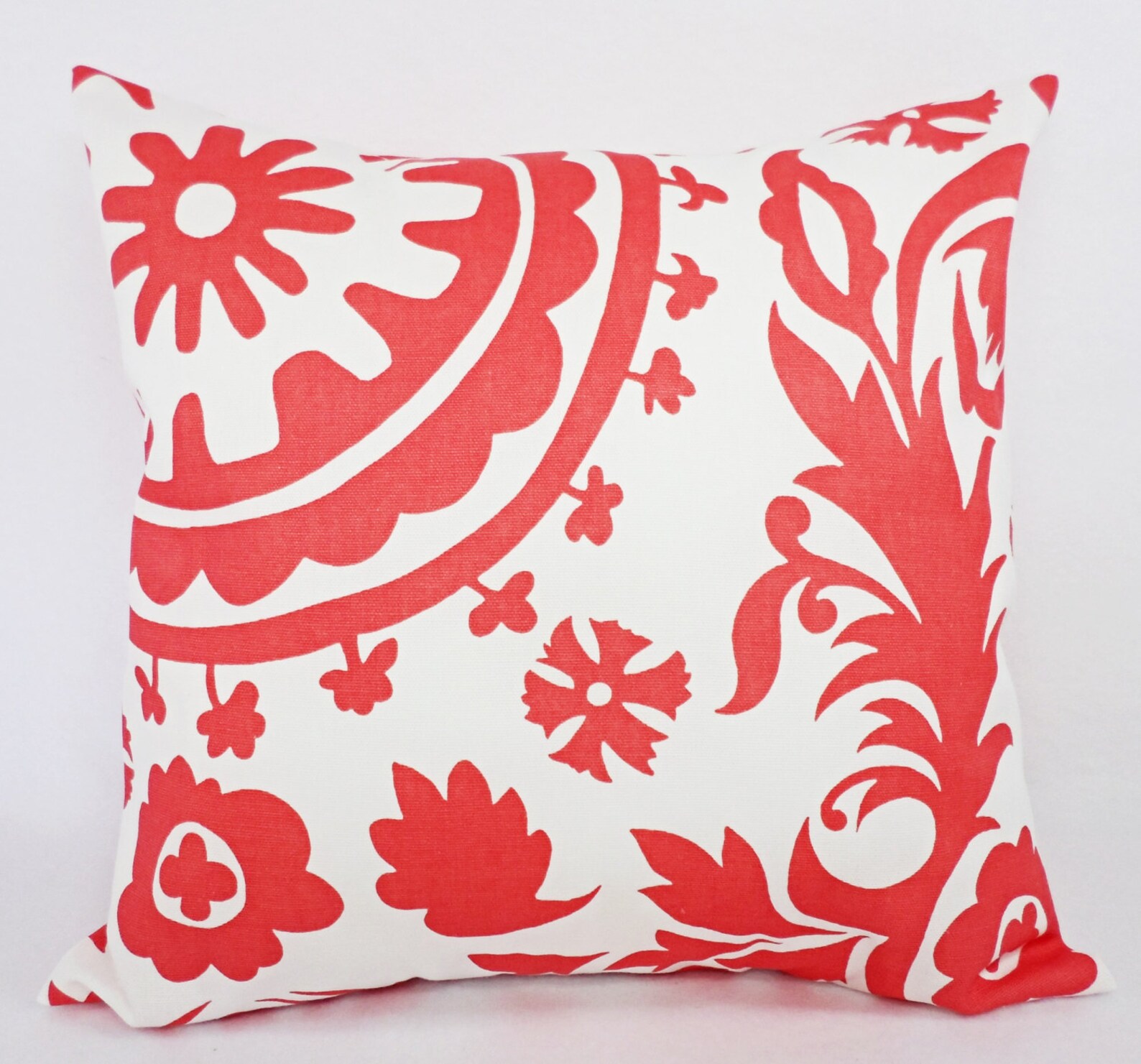 Coral Throw Pillows Salmon Suzani Decorative Throw Pillows Etsy