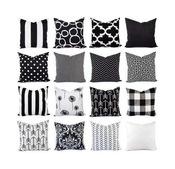 White And Black Grid Lumbar Accent Pillow Cover White And Black Grid Lumbar Accent Pillow Cover