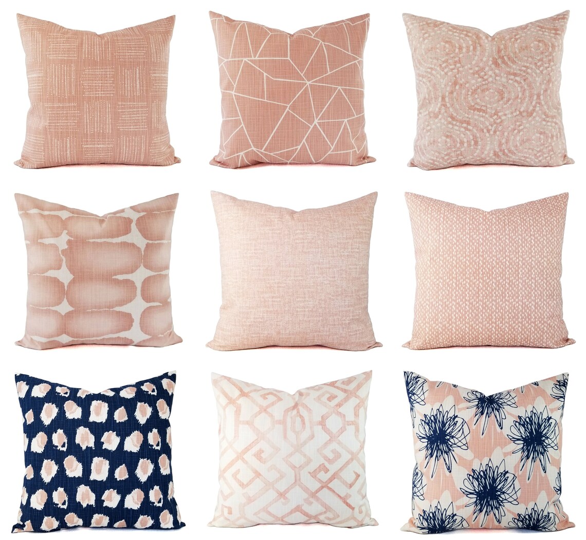 Two Blush Pink Pillow Covers Decorative Pillow Covers Etsy