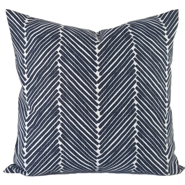 Blue Chevron Pillow Etsy