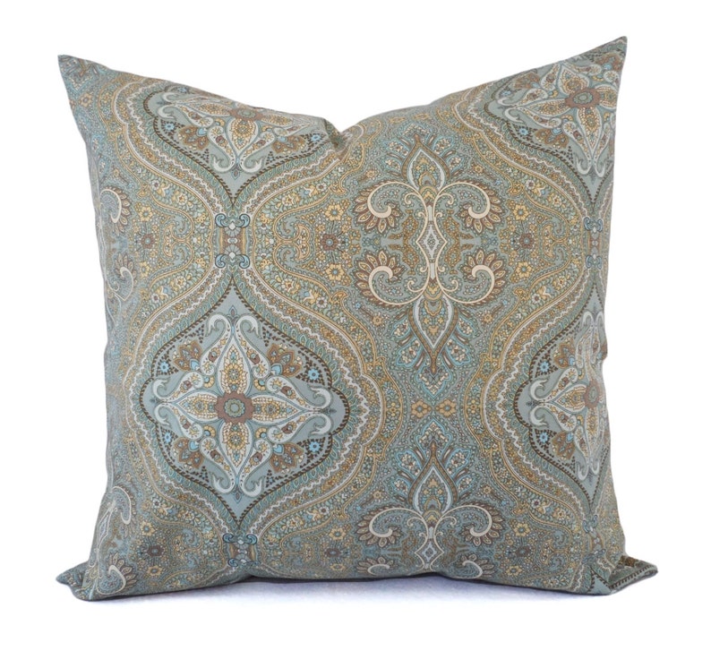 Floral Pillow Covers Cream Blue Pillow Sham Blue Pillow Etsy