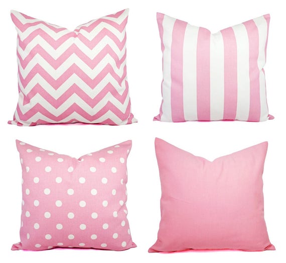 pink throw pillows