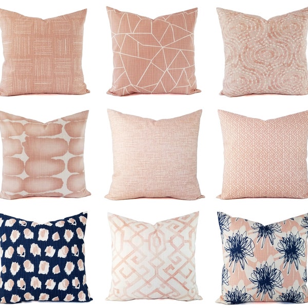 Blush Pink Pillow Cover, Decorative Pillow Cover, Modern Pillow Cover, Custom Pillow Sham, Geometric Pillow, Nursery Pillow Baby Pillow
