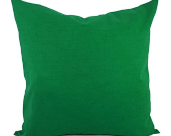 Solid Green Decorative Pillow Cover - Dark Green Pillow Cover - Linen Pillow Cover - Solid Green Pillow - 16x16 Pillow - Green Throw Pillow