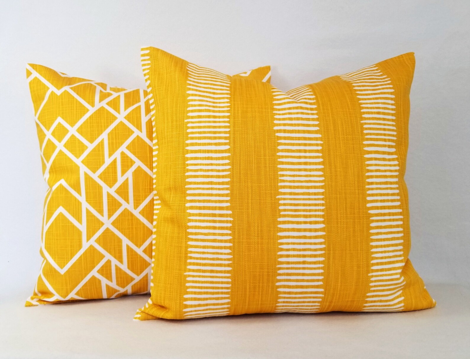 Two Deep Yellow Throw Pillow Covers Two Dark Yellow Etsy