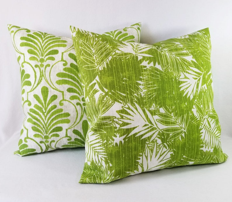 OUTDOOR Pillow Covers Green Pillow Green Pillow Cover Patio Pillow Green Pillows Floral Pillow Damask Pillow Greenery Pillow image 8