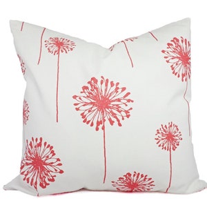 Coral Pillow Cover Coral Throw Pillow Decorative Pillows Coral Accent Pillow Coral Pillows Coral Lumbar Pillow Coral Euro Sham image 5