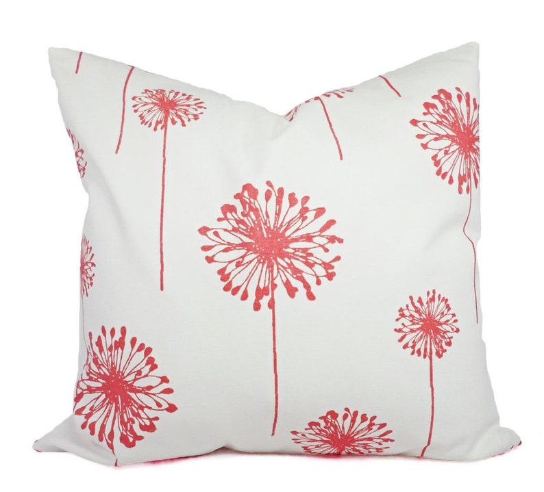 Coral Pillow Cover Coral Throw Pillow Decorative Pillows Coral Accent Pillow Coral Pillows Coral Lumbar Pillow Coral Euro Sham image 5