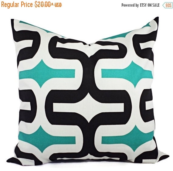 Clearance One Decorative Pillow Covers Jade Green Black And Etsy