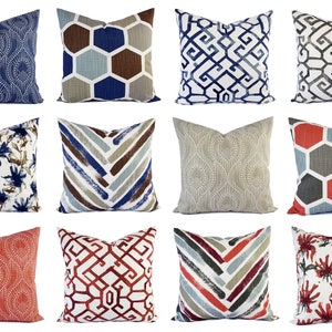 blue and red pillows