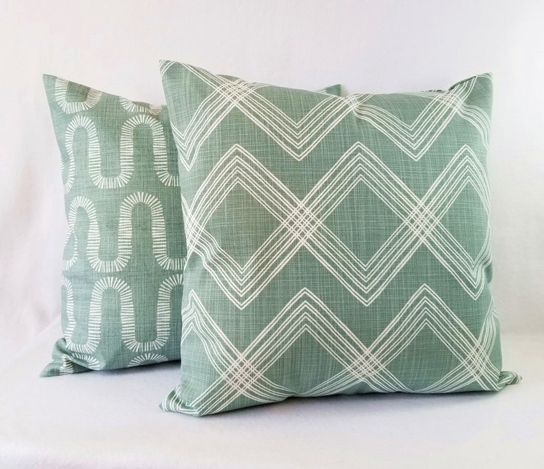 Soft Green Pillow Covers Succulent Green and White Throw Etsy