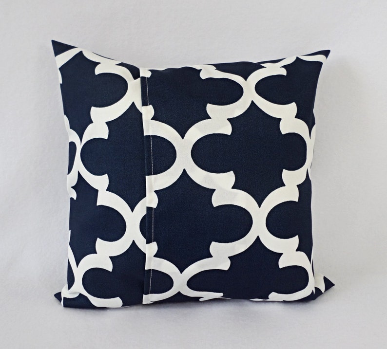 Two OUTDOOR Pillows Navy White Pillow Cover Navy Throw Etsy