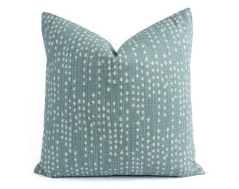 One Soft Blue Green Decorative Pillow Cover, Cream and Green Throw Pillow Cover, Geometric Pillow, Sage Green Pillow Covers Pillow Sham
