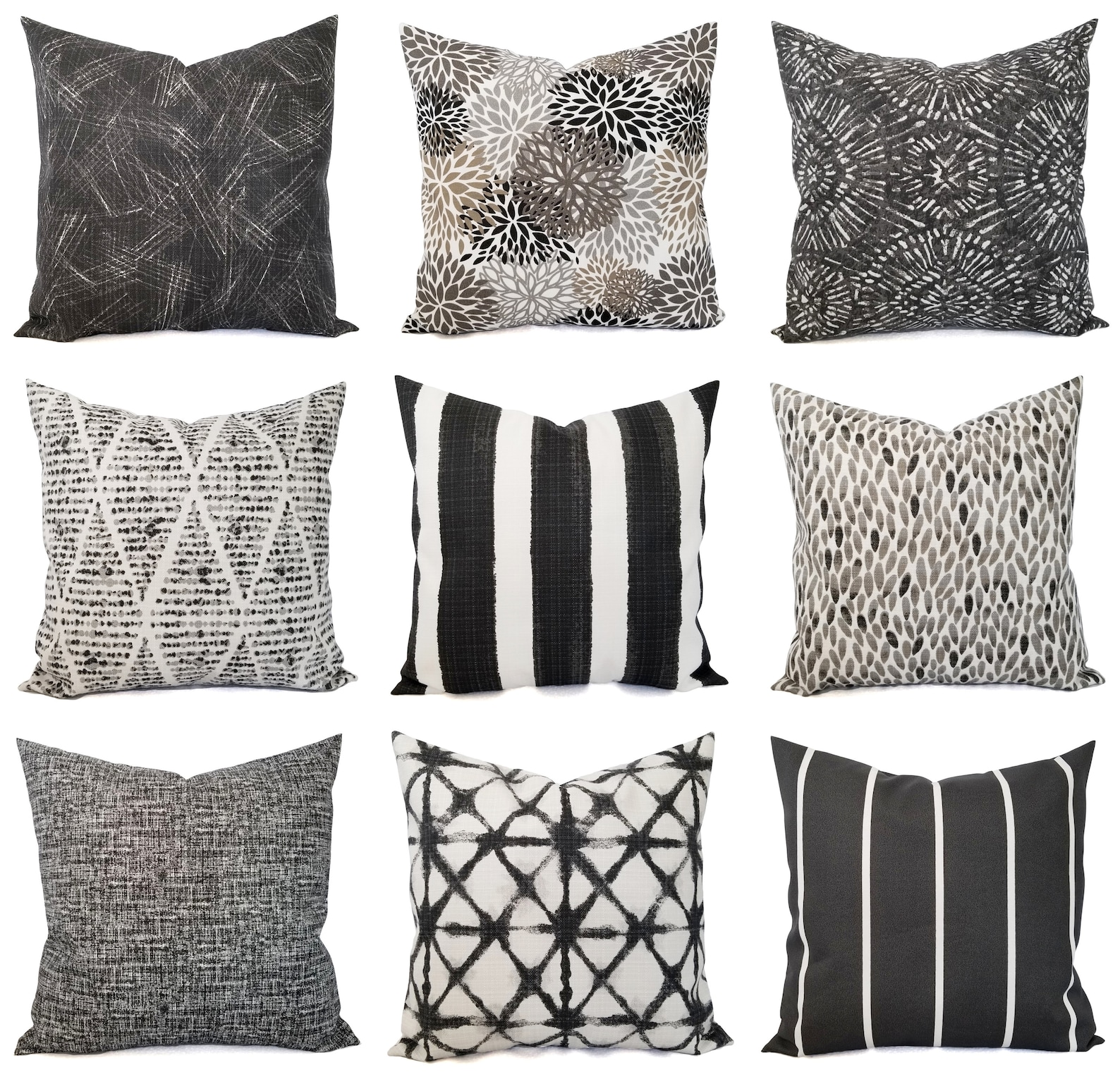 OUTDOOR Pillow Dark Grey Pillow Cover Grey Outdoor Pillow Etsy