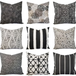 OUTDOOR Pillow Dark Grey Pillow Cover Grey Outdoor Pillow Cover