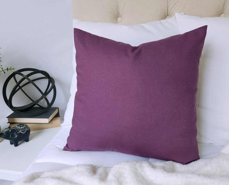Solid Purple Pillow Cover Purple Pillow Cover Linen Pillow Etsy