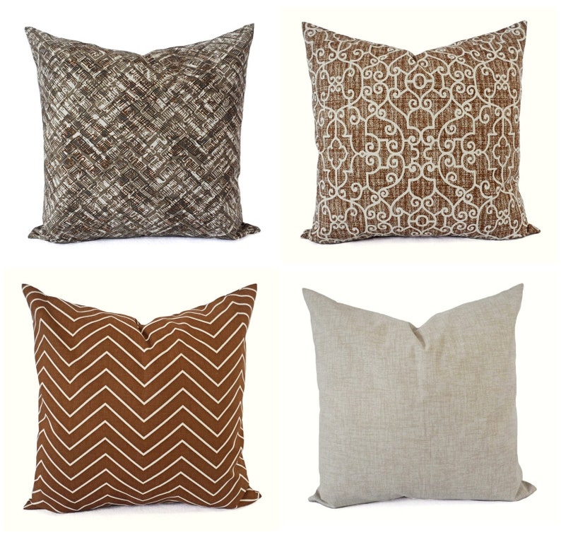 Decorative Pillow Cover Caramel Pillow Chevron Pillow Etsy