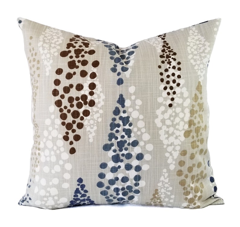 Blue and Grey Pillow Cover Blue Decorative Pillow Cover Etsy